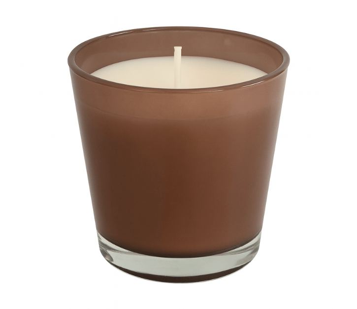 נר ריחני בכוס זכוכית חומה | 8ס"מ קוטר