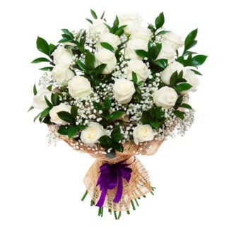 זר פרחים בלה – זר ורדים לבנים אלגנטי - פרחי עירית, משלוחי פרחים וחנויות פרחים בתפוצה ארצית