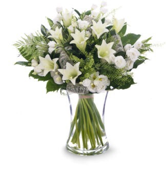 זר פרחים אופיר– זר לבן חגיגי - פרחי עירית, משלוחי פרחים וחנויות פרחים בתפוצה ארצית