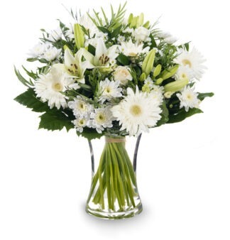 זר פרחים שבתות וחגים – זר לבן, מיוחד וחגיגי - פרחי עירית, משלוחי פרחים וחנויות פרחים בתפוצה ארצית
