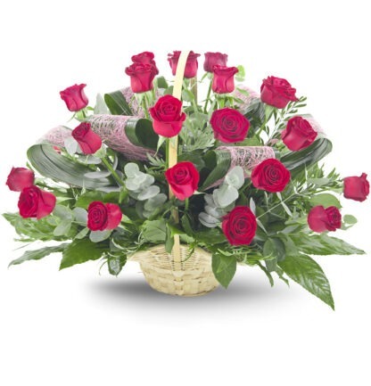 סל ורדים אלגנטי – סידור פרחים אלגנטי רומנטי- פרחי עירית, משלוחי פרחים וחנויות פרחים בתפוצה ארצית