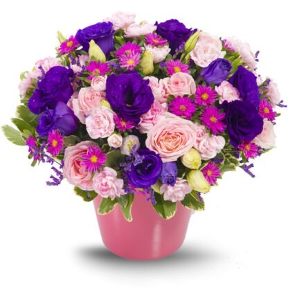 סידור פרחים חגיגית – סידור חגיגי בורוד וסגול - פרחי עירית, משלוחי פרחים וחנויות פרחים בתפוצה ארצית