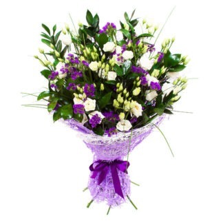 זר פרחים ליזי – זר לבן סגלגל - פרחי עירית, משלוחי פרחים וחנויות פרחים בתפוצה ארצית