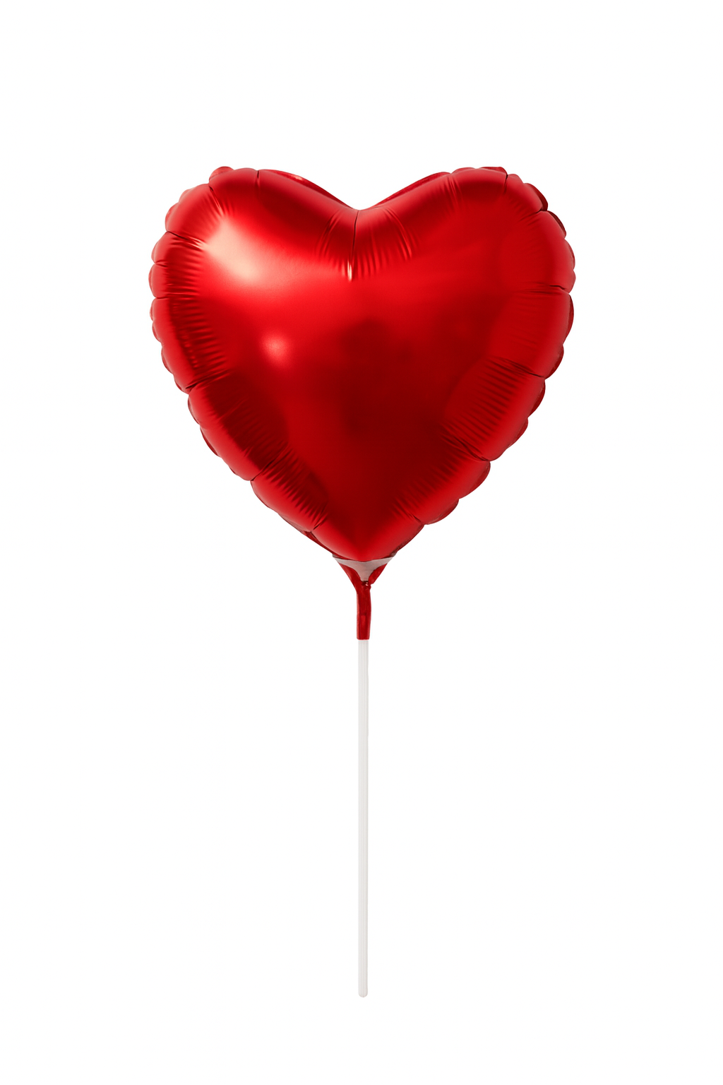בלון לב אדום על מקל 10"/15ס"מ